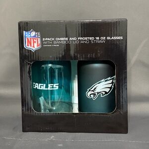 Eagles NFL Ombre and Frosted Glasses Set